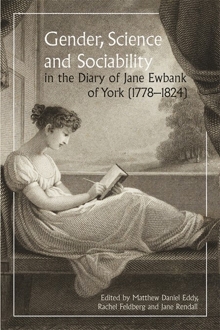 Book cover for Gender & Science, which shows a woman in regency dress sitting on window seat and writing in a book